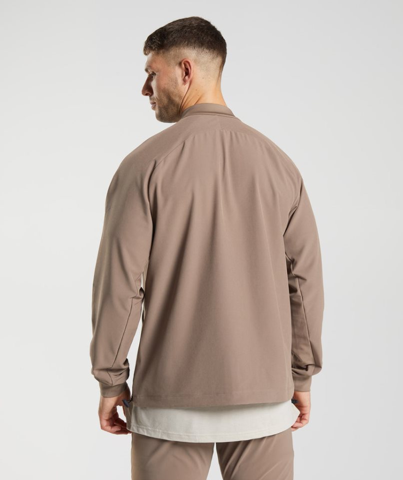 Men's Gymshark Studio Jackets Light Brown | NZ 6UIFGX